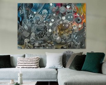 Abstract, Zwart-Wit en Kleur -2 van Peter Pen tekeningen en schilderijen