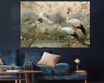 Japanse kunst paradijsvogels van Egon Zitter