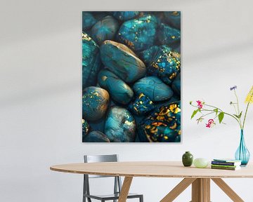 Blue gold stones