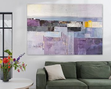 Moderne skyline met abstracte kleurrijke blokken van Art & Soul Creations