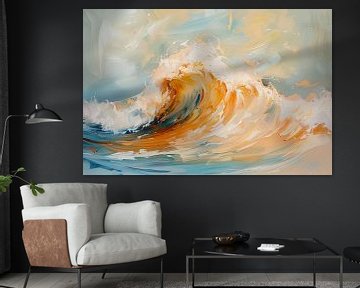 Abstract painting of dynamic wave by Art & Soul Creations