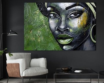 Schilderij van een moderne Afrikaanse vrouw