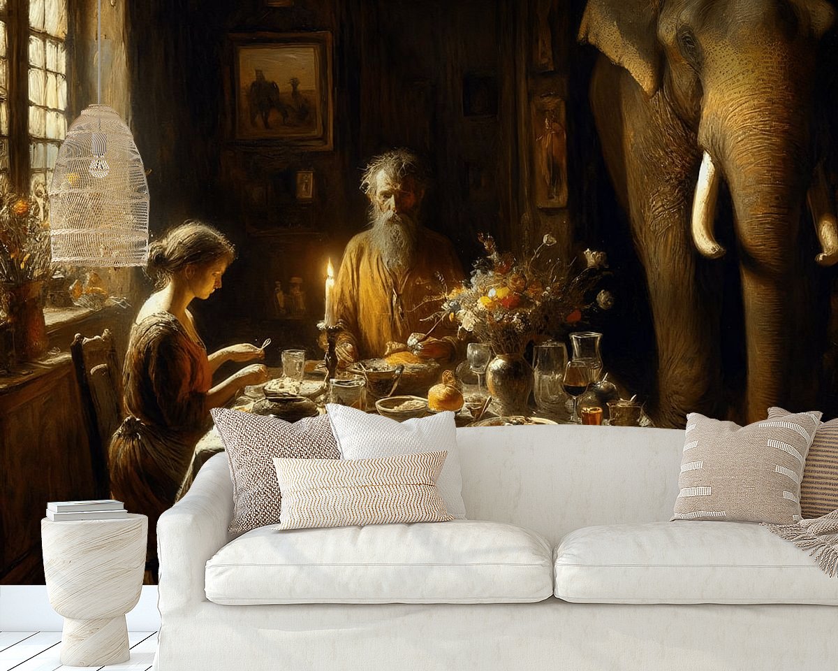 Voorbeeld van het werk in een kamer