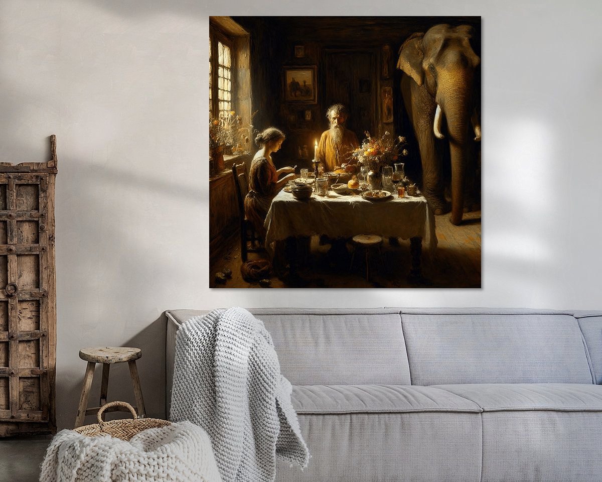 Voorbeeld van het werk in een kamer