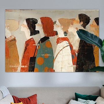 Vrouwen schilderij | Profile Mosaic van ARTEO Schilderijen