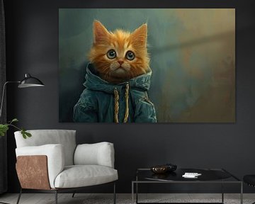 Kitten Winterjas | Fluff Explorer van Blikvanger Schilderijen