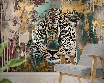 Schilderij Luipaard Goud