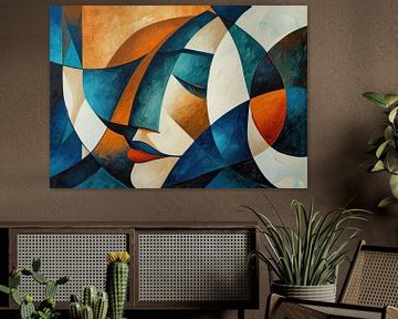Abstract Gezicht Schilderij | Echoes of an Abstract Face van Kunst Kriebels