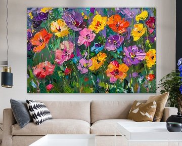 Champ de fleurs coloré dans un style expressif sur Art & Soul Creations