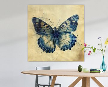Drawing, Chinese ink, watercolour, Butterfly -2 by Peter Pen Drawings and Paintings