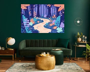 Betoverend bos in pastelkleuren