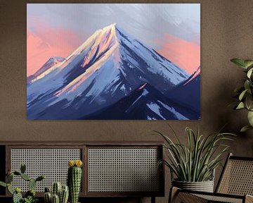 Digitale schilderij van berg bij zonsondergang van Art & Soul Creations