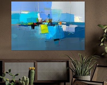 Abstract stadsgezicht in dynamische kleuren van Art & Soul Creations