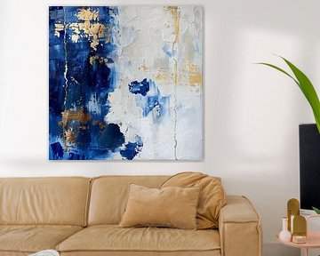 Delftsblauwe abstractie van Lisanne Elzinga
