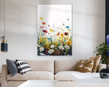 Impressionistisch schilderij van kleurrijk bloemenveld van Art & Soul Creations