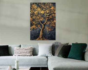 Grote boom met gouden bladeren kunst van Art & Soul Creations