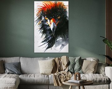 Abstracte kleurrijke aquarel van een adelaar
