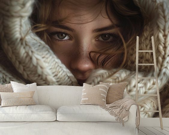 Voorbeeld van het werk in een kamer