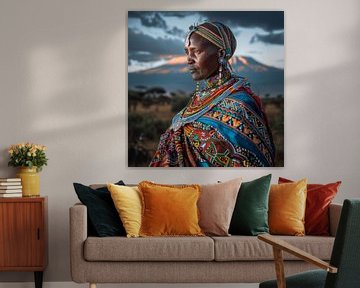 Maasai vrouw van Poster Art Shop