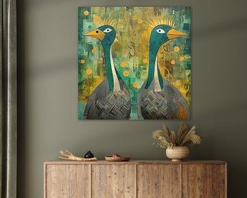 Schilderij Kleurrijk Eend | Eendenblik van ARTEO Schilderijen