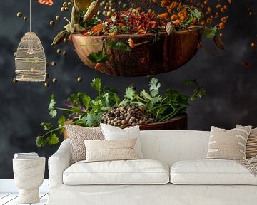 Vliegende kruiden - Keuken van Poster Art Shop