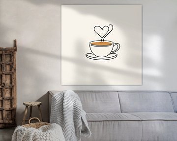Koffielijnkunst voor café liefhebbers van Poster Art Shop