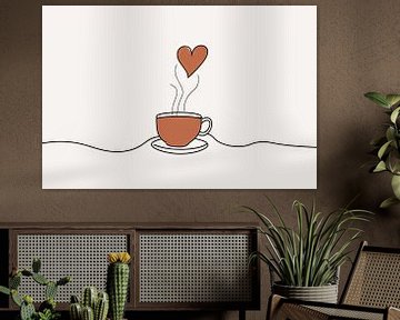 Koffielijnkunst voor café liefhebbers van Poster Art Shop