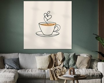 Koffielijnkunst voor café liefhebbers van Poster Art Shop