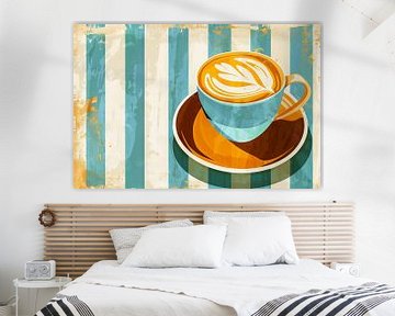 Geniet van koffie - Kleurrijke abstractie van Poster Art Shop