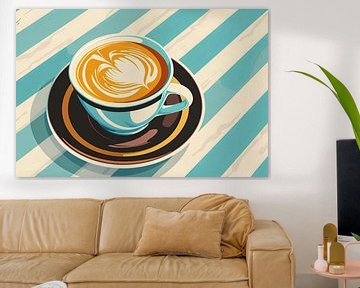 Geniet van koffie - Kleurrijke abstractie van Poster Art Shop