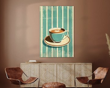 Koffie - Kleurrijke abstractie van Poster Art Shop