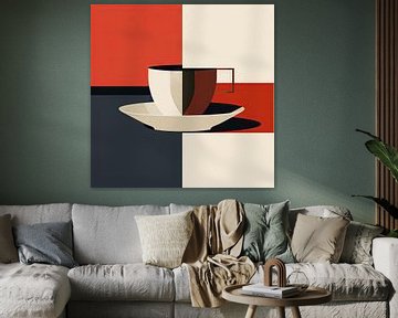 Koffiekopje - Geometrische abstractie van Poster Art Shop