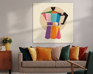 Abstracte Bialetti - Koffie van Poster Art Shop