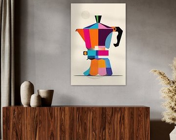 Abstracte Bialetti - Koffie van Poster Art Shop
