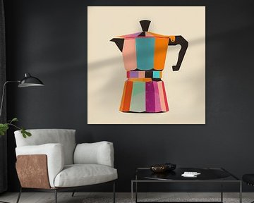 Kleurrijke Bialetti - Koffie van Poster Art Shop