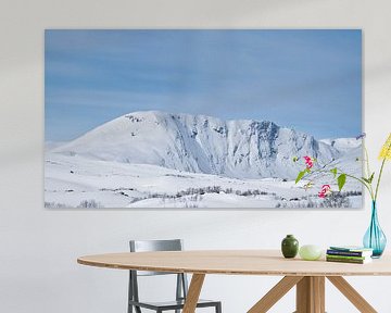 Norwegian high mountains, snow-covered mountains and landscape
