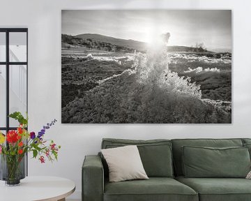 Noors hooggebergte, besneeuwde bergen en landschap in zwart-wit van Martin Köbsch