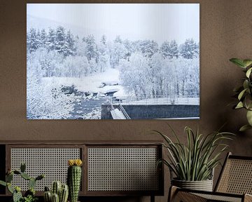 Noors hooggebergte, besneeuwde bergen en landschap van Martin Köbsch