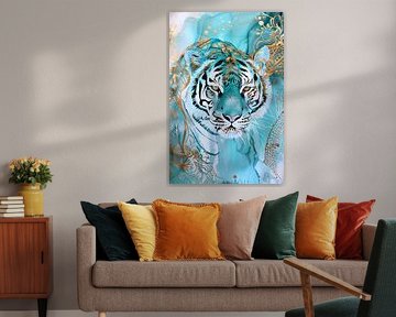 Abstrakter Tiger im Jugendstildesign von Art & Soul Creations