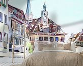 Voorbeeld van het werk in een kamer