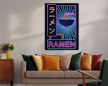 Retro Ramen Bord van Steven Kingsbury