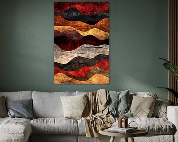 Dynamisch abstract kunstwerk met warme kleuren van Art & Soul Creations