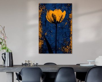 Abstracte tulpen kunst met levendige kleuren