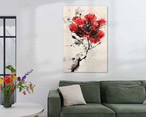 Voorbeeld van het werk in een kamer