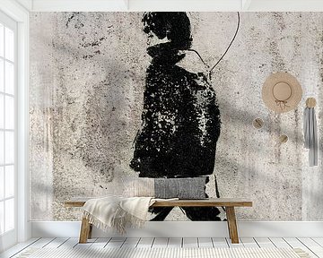 Pop art. Graffiti. Boy with blue balloon. by Alie Ekkelenkamp