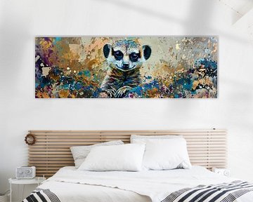 Schilderij Stokstaartje van Kunst Kriebels