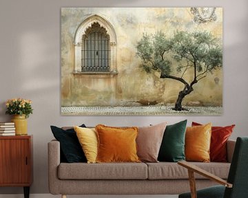 Olijfboom voor historische architectuur van Poster Art Shop