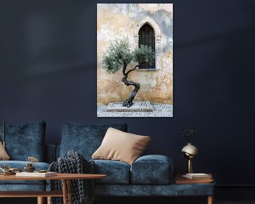 Olivenbaum vor historischer Architektur von Poster Art Shop
