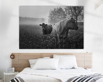 Oer Hollands mistig  landschap met koeien . van Saskia Dingemans Awarded Photographer