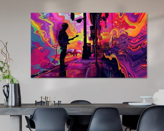 Voorbeeld van het werk in een kamer